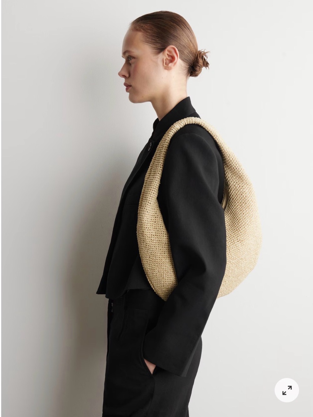 COS MINI SLING BAG - RAFFIA
